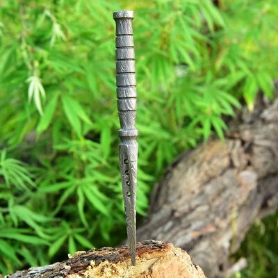 9" Double-Edged Military Damascus steel Dagger boot Knife full tang Boot knife - Image 1 of 4