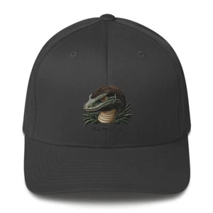 Embroidered Komodo Dragon Structured Twill Cap, Stretch Fit - Picture 1 of 16