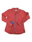 Banana Republic Oxford Solids Shirt Petite Womens Small Coral Red Button Down