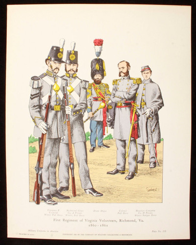 First Regiment of Virginia Volunteers Richmond Va 1860-1861 ...