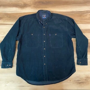 Vintage Chaps Ralph Lauren Corduroy Shirt Mens XL Green Button Down 90s - Picture 1 of 13