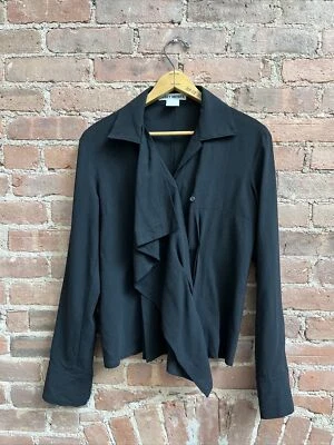 Blusa vintage Issey Miyake para mujer talla 4, negra 100 % lana, Japón Foto 1 de 4