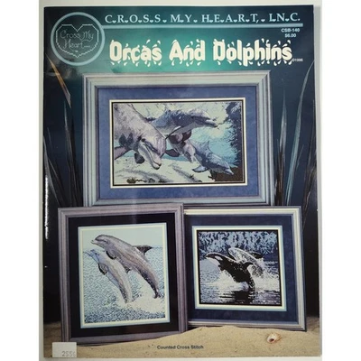 Cross My Heart Orcas And Dolphins Cross Stitch Patterns 1996 Ocean Sealife  - Image 1 of 3