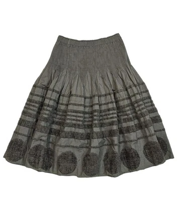 Vintage Issey Miyake Me Negro Fruncido Campesino Midi Falda Pliegues Please Dress Foto 1 de 4