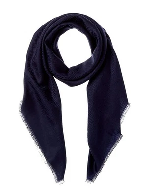 Givenchy 4G Square Large Wool & Silk-Blend Scarf Women's Blue - Image 1 of 3