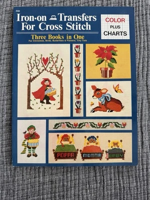 Iron On Transfers For Cross Stitch Christmas Birds Butterflies Flowers Patterns - Image 1 of 4