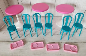 1995 Barbie "So Much to Do!" Mall Food Court Tables Chairs Trays Doll Size - Picture 1 of 11