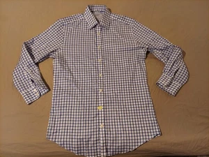 Mens Charles Tyrwhitt Dress Shirt 15 1/2 32 Blue White Button Cotton 15.5 - Picture 1 of 6