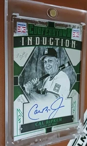 *1 of 1* CAL RIPKEN JR. 2015 COOPERSTOWN GREEN HOF INDUCTION SIGNATURES AUTO + 8 - Picture 1 of 12