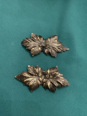 Lote de 2 hebillas de cinturón vintage Art Deco tono dorado de dos piezas Foto 1 de 4