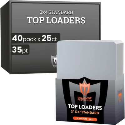 1000 (1 Case) Max Pro Clear 35pt Premium Card Toploaders New Full Sealed Case - Image 1 of 4