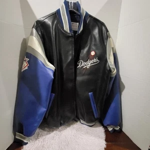 Los Angeles LA Dodgers G-III Carl Banks Jacket Faux Leather Jacket Sz M READ - Picture 1 of 20