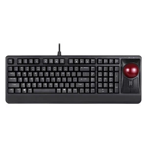 Perixx PERIBOARD-522 US B, USB-Tastatur mit Trackball, US Layout, schwarz - Bild 1 von 7