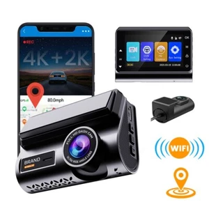 4K Wifi Car Dash Cam Front HD 2160P And Rear Camera 1440P Night Vision Car DVR - Picture 1 of 9