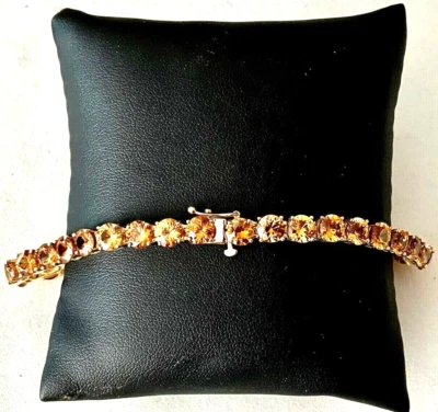 14K YELLOW GOLD NATURAL CITRINE BRACELET - Image 1 of 4