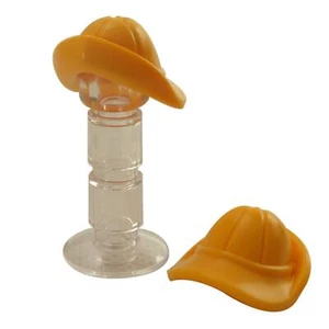 2 NEW LEGO Minifigure, Headgear Fisherman Rain Hat Bright Light Orange - Picture 1 of 1