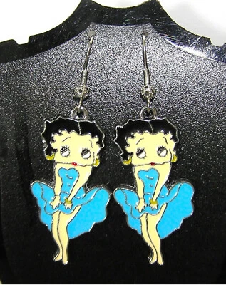 Pendientes Betty Boop, azules Foto 1 de 2