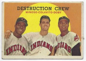 1959 Topps Destruction Crew (Minnie Minoso/Rocky Colavito/Larry Doby)- Cleveland
