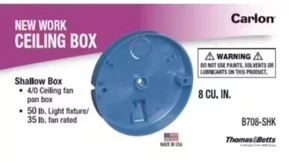 Case of (18) - Carlon B708-SHK Round PVC 1 Gang Shallow Electrical Ceiling Box - Picture 1 of 3
