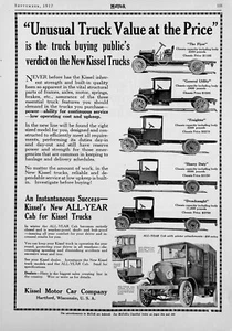 1917 Ad Kissel Motor Car Co Hartford WI New Trucks Flyer Freighter Dreadnaught - Picture 1 of 1