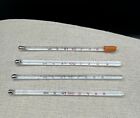 Vintage Lot Of 4 Glass 3 Oral 1 Rectal Fever Thermometers Assorted Makers