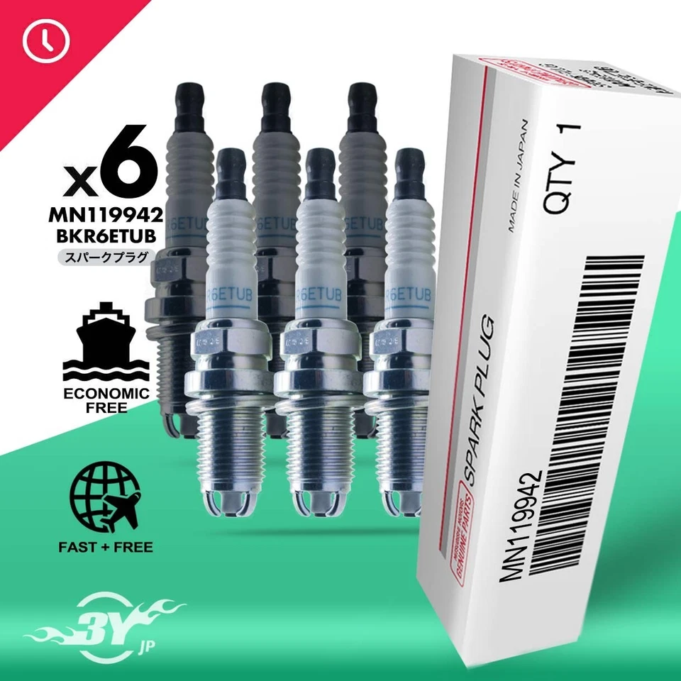 6PC SPARK PLUG FOR MITSUBISHI PAJERO NP 3.8L SOHC 24V 6G75 6/04~9/06 150KW NGK - Image 1 of 4