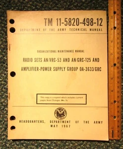 Conjuntos de radio AN/VRC-53 y AN/GRC-125 y fuente de alimentación amplificador OA-3633/GRC ~ mayo 1967 - Imagen 1 de 6