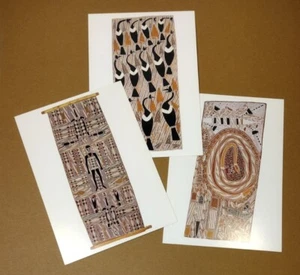 Australian Bark Painting Postcard Lot of 3 National Gallery  - Picture 1 of 11