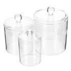 3Pcs Clear Apothecary Jars with Lids for Bathroom Vanity Storage