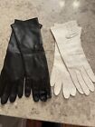 2 Pair Vintage Gloves Kid Leather And Faux Leather Excellent 