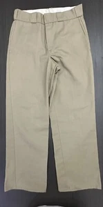 Dickies Boys Pants School Uniform Khaki Plain Front Size 29 - Picture 1 of 11