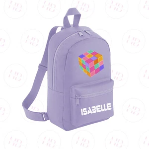 Personalised Rubiks Cube Backpack Nursery Rucksack Kids Back To School Bag - Picture 1 of 11