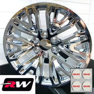 22 x9" inch GMC Sierra 1500 OE Replica Wheels Chrome 2019 GM Accessory Rims - Picture 1 of 6