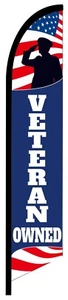 VETERAN OWNED SWOOPER FEATHER FLAG BANNER SIGN 9674 - Picture 1 of 1