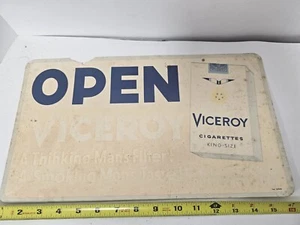 VICEROY Cigarettes Store Open - Closed Advertising Sign Plastic Man Cave Vntage - Picture 1 of 2