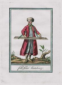 1780 - Tatars Tartary Qatscha Siberia Khakas Costume Engraving Antique Print