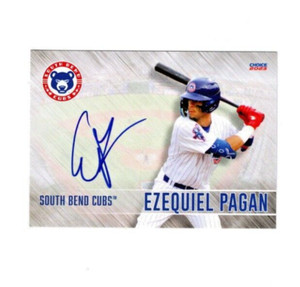 Ezequiel Pagan 2023 South Bend Cubs signed autograph baseball card Guayanilla e