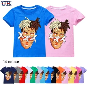 Kids Boys Girls XXXTentacion Print Casual Short Sleeve T-shirt Cotton Top Tee UK - Picture 1 of 26