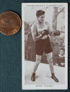 1938 Carte tabac champion du monde de boxe poids lourd Gene Tunney Churchman COOL-- - Photo 1/1