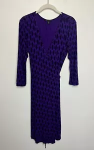 Banana Republic Jersey Wickelkleid mit geometrischem Print XS lila langarm Stretch - Bild 1 von 11