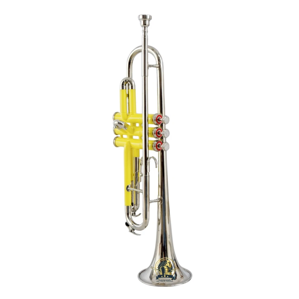 SOUND SAGA Trompeta Bb Pitch Con Boquilla y Estuche de Transporte Guantes (Amarillo Plata) Foto 1 de 4