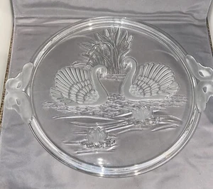 Walther Glas Crystal Double Sean Round Rimmed Cake Plate 12” Germany - Picture 1 of 4