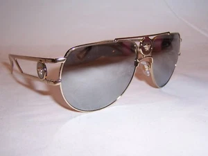 NUEVAS GAFAS DE SOL VERSACE VE 2225 12526G ORO PÁLIDO/GRIS PLATA 60 MM AUTÉNTICAS - Imagen 1 de 7