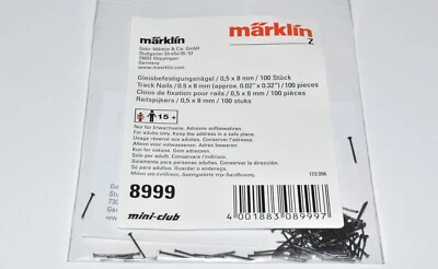 Märklin Z mini-club 8999 Gleisnägel 0,5x8 mm Nägel 100 Stück, NEU in OVP - Bild 1 von 2