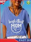 Basketball Mom V Neck T-shirt-011905-Blue-XXL