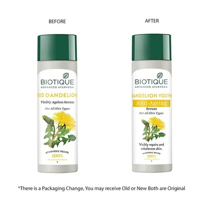 Biotique Dandelion Youth Anti-Ageing Serum| Ayurvedic 190ml - image 1 of 4