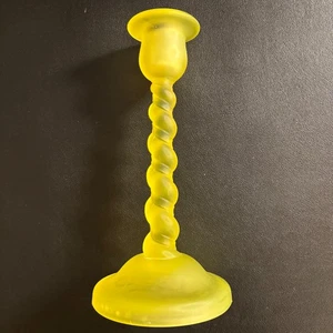 Tiffin Kanarienvogel Twist Kerzenständer Halter Vaseline Glas VINTAGE - Bild 1 von 1
