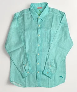 Camicia Tommy Bahama Sea Glass Breezer lino con bottoni uomo taglia L verde come nuova - Foto 1 di 16