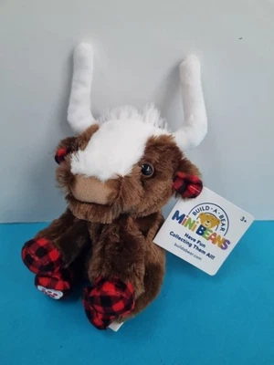 BUILD-A-BEAR WORKSHOP Build A Bear Tartan Highland Cow Mini Beans Bean Plüsch Weihnachten Brandneu mit Etikett