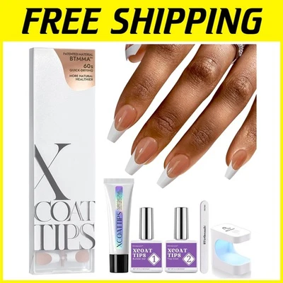 XCOATTIPS French Gel Nail Kit - Brown Medium Coffin Nails - Image 1 of 4